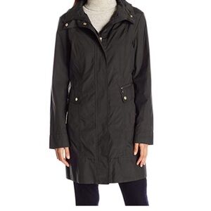Cole Haan Navy Blue Raincoat Jacket Women’s Large | Lightweight Trench Style